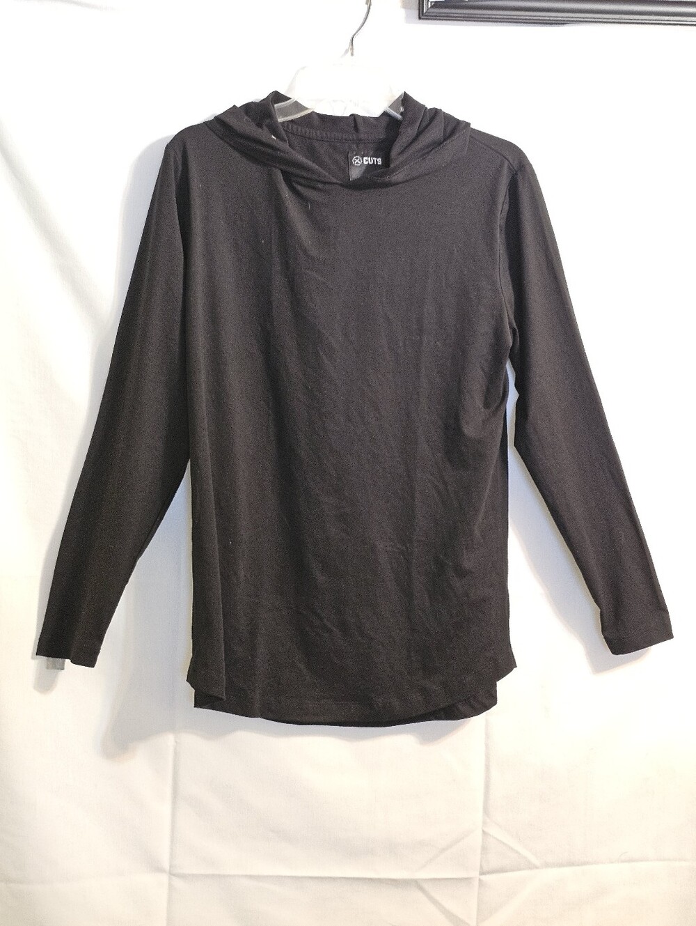 Cuts Mens Pyca Pro Hoodie Elongated Curved Hem Size Small Black - Picture 4 of 8